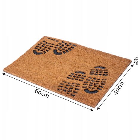 Weihnachts-Fußmatte Hello Winter | 40x60cm Kokosfaser | Mit Santa & Rentier Design