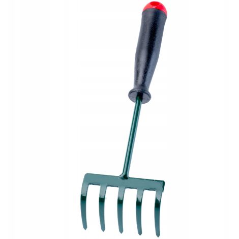 KADAX kleine Harke mit Stiel, Grün, 25 cm, 5 Zinken