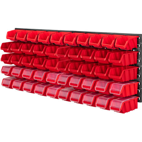 Scaffale Officina Kadax 116x39cm - Plastica Robustà, Rosso E Nero, 39 Pezzi - Foto 5