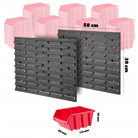 Scaffale Officina Kadax 116x39cm - Plastica Robustà, Rosso E Nero, 39 Pezzi - Foto 10