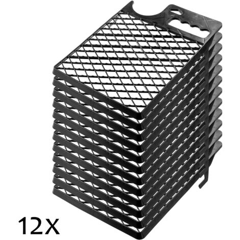 KADAX Abstreifgitter, Farbgitter aus Kunststoff, 23 x 31 cm, Schwarz, 12 Stück