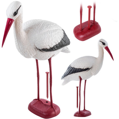 KADAX Storch Gartenfigur, Klapperstorch aus Kunststoff, Fischreiher 78cm (1/5)
