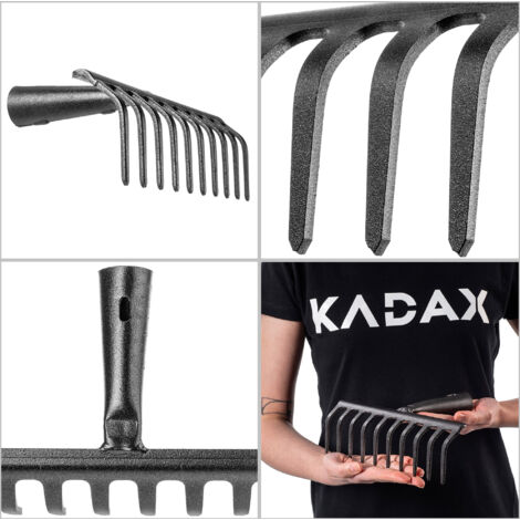 STFALI Gartenharke 6-Zahn - Unkrautentferner Aus Kohlenstoffstahl (Handvertikutierer)