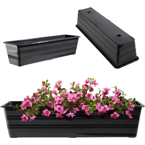 KADAX Blumenkasten aus Kunststoff, Anthrazit, 60 cm