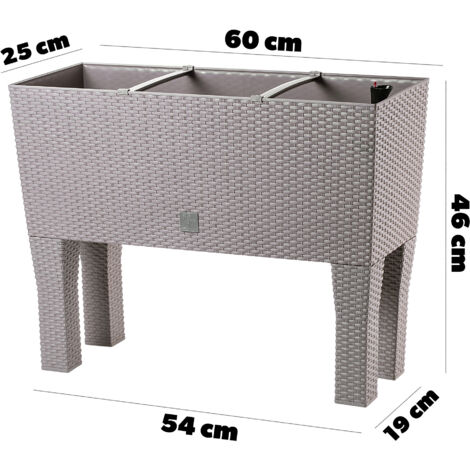 Blumentopf Mit Beinen, ø 24 Cm – Beton-Optik, Wetterfest, Mit Einsatz