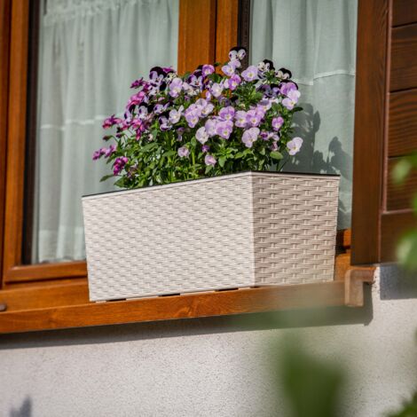 LIANTRAL 4er-Set Hngepflanzkasten Fr Gelnder - Abnehmbarer Blumenkasten  Metallrahmen Schwarz Fr Balkon & Terrasse