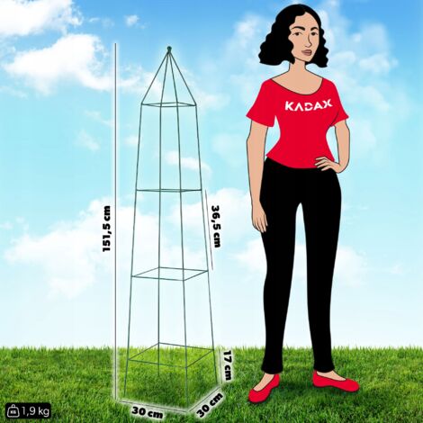 Kadax Rankhilfe realizzato in acciaio, supporto piante da free rose, piante da arrampicata, edera, giardino, di arrampicata a resistenza alle intemie, supporto arbusto(altezza: 150 cm