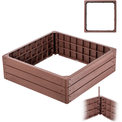 KADAX Gartenbeet, Hochbeet, Pflanzenbeet zum Anbau, Quadratisch, Terrakotta (1/5)