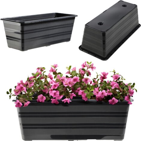 KADAX Blumenkasten aus Kunststoff, Anthrazit, 40 cm