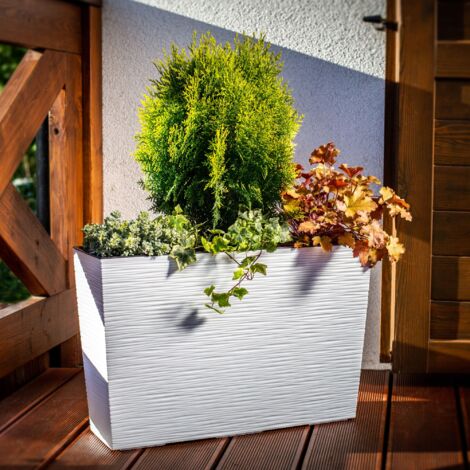 2 X Blumenkasten Anthrazit 50 Cm Mit Wasserspeicher & Drainagesystem   Moderner Balkonkasten Aus PP-Kunststoff