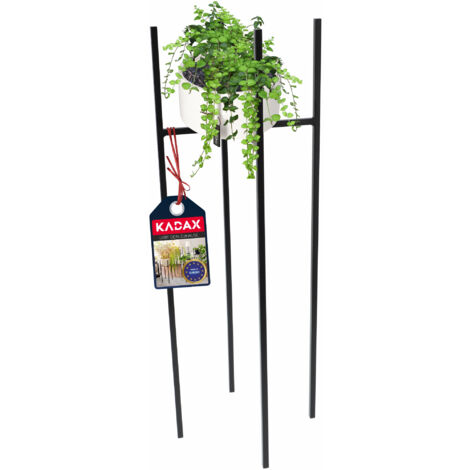 KADAX Blumenständer Schwarz 26x26x87cm - Wetterfester Pflanzenständer Aus Stahl
