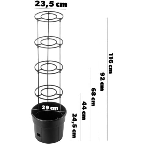 KADAX Tomatentopf mit Rankhilfe Tomatenzüchter, 30 cm, Anthrazit