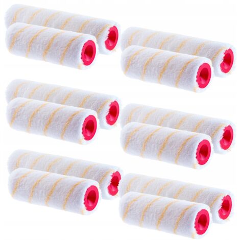 KADAX Farbwalze Set, Farbrolle, Weiß gestreift, 20 cm + 25 cm, 6 Stück