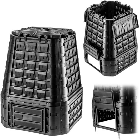 Produktbild von Schnellkomposter Garten Groß Prosperplast Compoteen Komposter 1200 L Schwarz - 3-fach Modul Mit Deckeln Komposter 1200 Liter