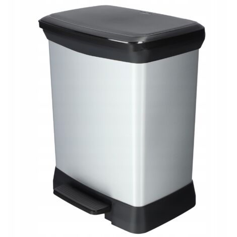 Curver Deco Bin 10L + 18L Abfalleimer, Silber