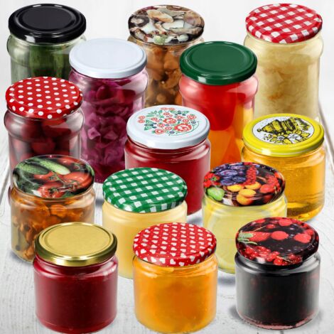 Botes De Cristal Con Tapa KADAX Tarros Pequeños De 200 Ml, Hermética De 66 Mm Para Miel, Conservas, Especias Y Mermeladas (10 Unidades, Negro Winnie The Pooh