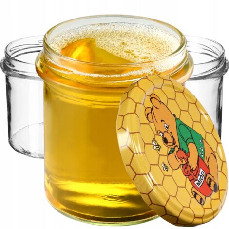 KADAX Marmeladengläser 350ml, fi82 mm, Einmachgläser mit Schraubdeckel, Honiggläser, Einweckgläser, (1/5)
