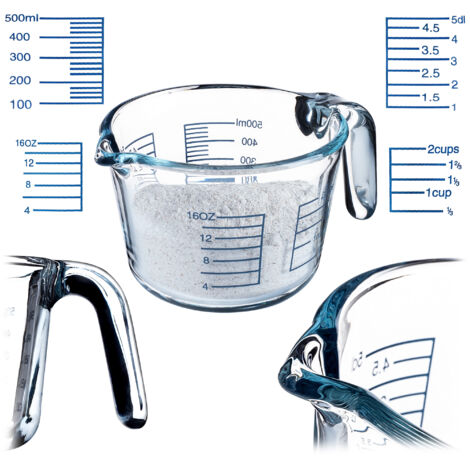 KADAX Messbecher aus Glas, Glaskännchen mit ergonomischem Griff, 500 ml (1/5)
