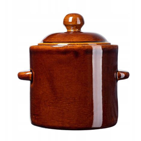KADAX Steinzeugtopf, Dichter Keramiktopf mit Deckel, Steinguttopf, 1.8L (1/5)