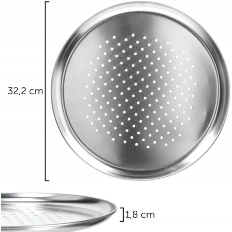 Cabilock Pizzablech Edelstahl - 22cm Antihaft Backblech Mit Luftlöchern