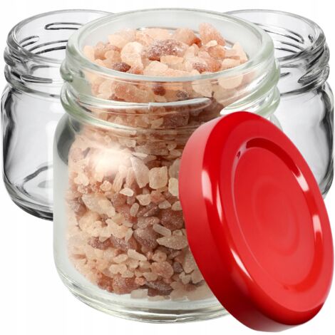 KADAX Weckpotten, 40 ml, mini-inmaakpotten, kruidenpotjes met schroefdeksel, inmaakglas, testpotten, jampotten, mini-honingpotten, ronde potten (10 stuks, groen deksel