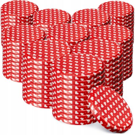 Set di coperchi per conserve in metallo KADAX Valsta, con 4 denti a scatto, rosso a