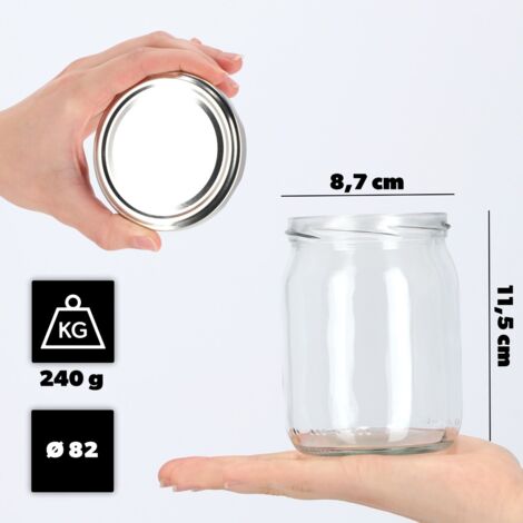 24 Barattoli In Vetro Per Conserva KADAX Da 760 Ml Con Coperchio Twist-Off Oro, Ermetici E Riutilizzabili, Ideali Per Marmellate, Sottaceti, Paste E Pasti Da Preparare In Anticipo