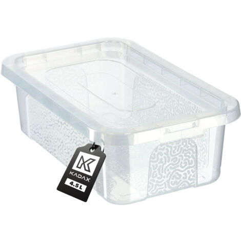 KADAX Kunststoffbehälter 4,5 l mit Deckel, verschließbare transparente ...
