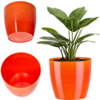 KADAX Blumentopf, Pflanzkübel, Blumenkübel aus Kunststoff, rund, 12 cm, Orange