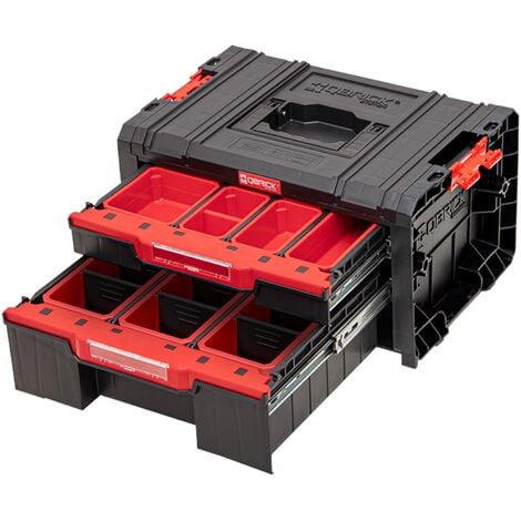 Qbrick System PRO Drawer 2 Toolbox 2.0 Expert empilable 450 x 310 x 244 mm 4,5 l 9,5 l IP54 avec deux tiroirs 10 inlays et 6 séparateurs