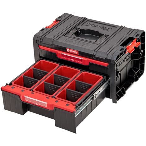 Qbrick System PRO Drawer 2 Toolbox 2.0 Expert empilable 450 x 310 x 244 mm 4,5 l 9,5 l IP54 avec deux tiroirs 10 inlays et 6 séparateurs