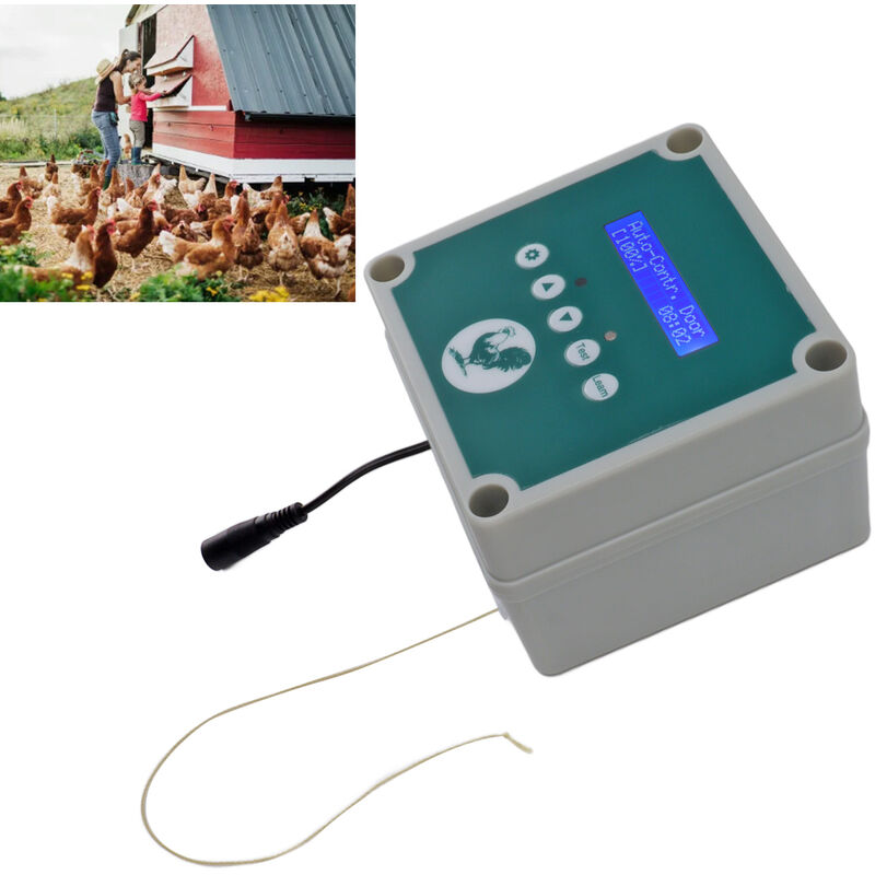 Eosnow IP44 Automatische Hühnerstall-Türsteuerung, Timer, Lichterkennung,  Fernbedienung, Hühnerstall-Tür-Antriebsmotor für den Bauernhof