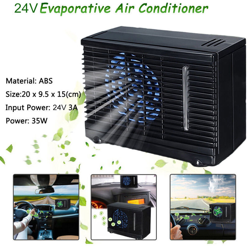Eosnow Universelle tragbare Mini-Auto-Klimaanlage, 24 V, Kühlung,  Klimaanlage, Wasserverdunstungsluftventilator für Auto, LKW, Zuhause