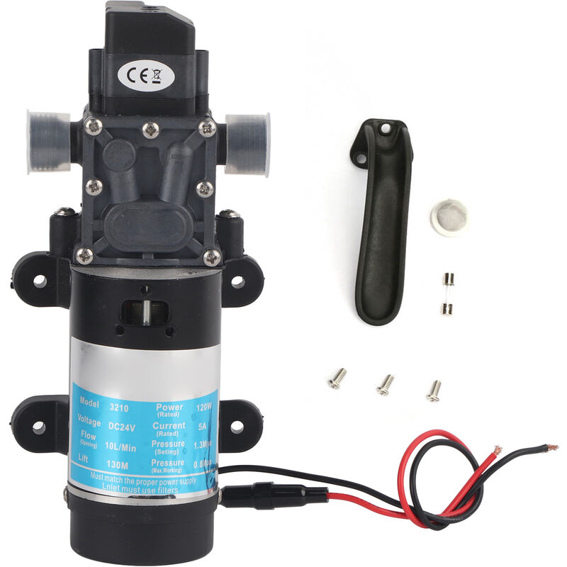 Eosnow 120 W elektrische Wasserpumpe, 10 l/m, selbstansaugende Membranpumpe  für Hochdruckreiniger, 24 V/5 A