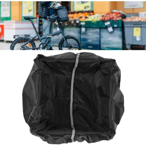 Eosnow Fahrradkorb-Abdeckung, schwarz, Snow Defense, wasserdicht,  staubdicht, leicht, reflektierendes Licht, Fahrradkorb-Einlage