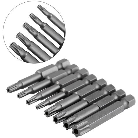 1/4-Zoll-Sechskantschaft 50 Stahl magnetisches aus Eosnow mm Sicherheits-Stern-Schraubendreher-Bit-Set 8-teiliges langes T8-T40