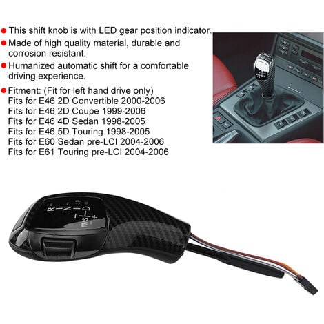 Eosnow Elektrische LHD Automatische LED-Schaltknauf Nachrüstung Kit Passend  für BMW E46 E60 E61 Refit für