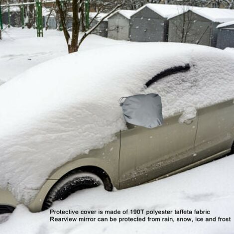 4PCS Auto Rückspiegel Schutzhülle 190T Polyester Taft Wasserhahn Frostschutz  AbdeckungGrau