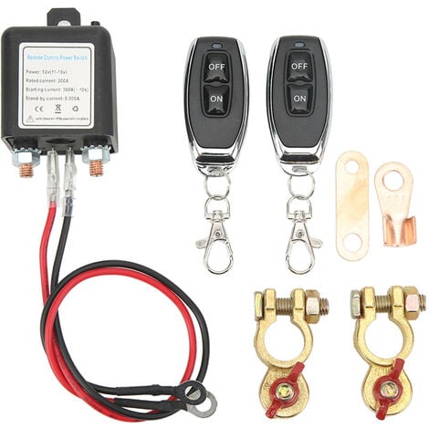 Eosnow Autobatterie-Trennschalter, Stromabschaltung, Kill-Schalter mit  Fernbedienung, Kupferklemme für Automobile, 12 V, 200 A