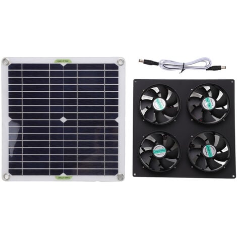 Solarpanel-Ventilator-Set, wasserdicht, monokristalliner  Silizium-Solarventilator, 4 Anschlüsse, Ventilator, Abluftventilator für  Gewchshuser