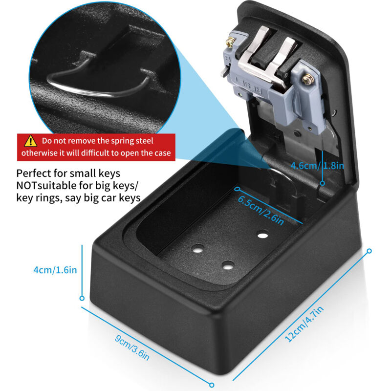 Boite à Clé Sécurisée - Boite a Clefs Securisee Exterieur Robuste et Durable, Peut Changer de Mot de Passe, étanche et antirouille, Adapté à Une Utilisation intérieure et extérieure 4