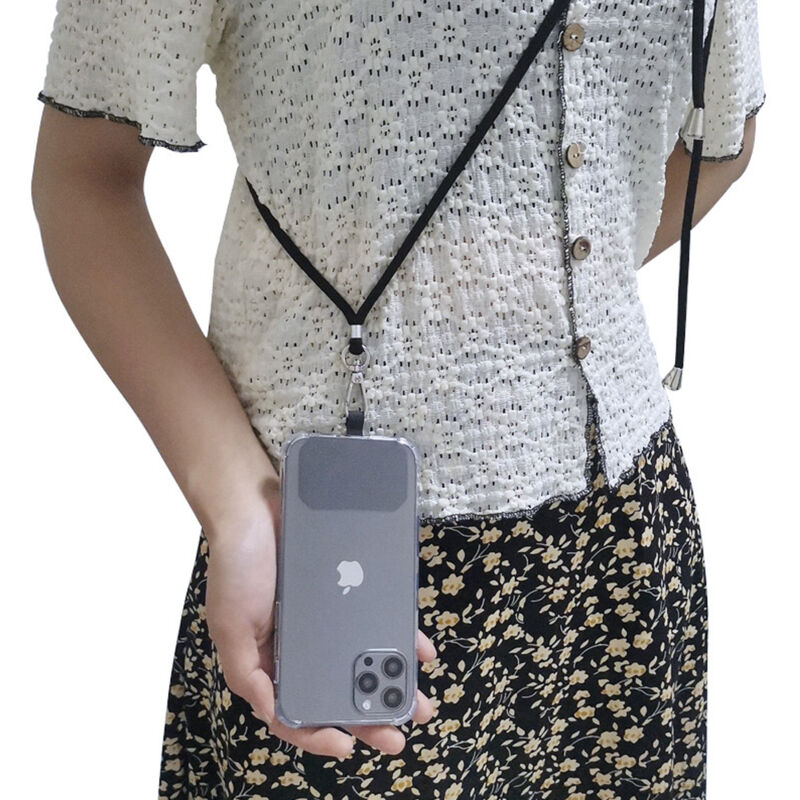 BelleVive Lot De 2 Attaches Téléphone, Patch Tour De Cou Sans Adhésif, Support Avec Anneau Pour Toutes Les Coques Complètes (Noir