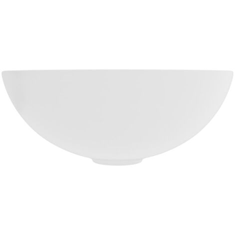 Lavabo de salle de bain Céramique Blanc mat Rond