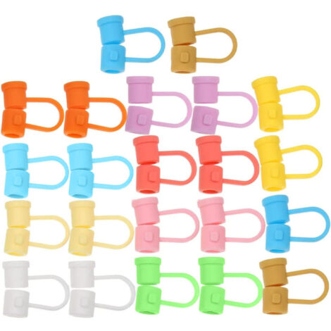 Lot De 24 Couvercles De Paille Réutilisables En Silicone, Bouchon Anti Poussiere Colore Pour Pailles De 10 Mm~p150308264