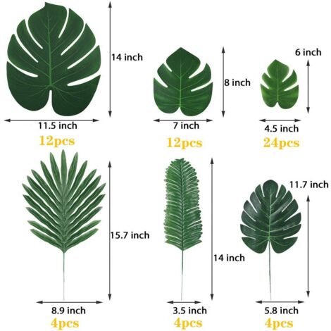 60 Pack de feuilles artificielles en 6 types différents enthur