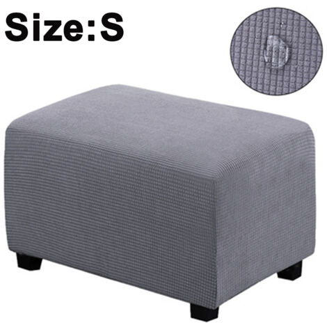Housse De Pouf Rectangulaire Extensible Taille L - Tissu Jacquard élastique - Marron Foncé - Antidérapante