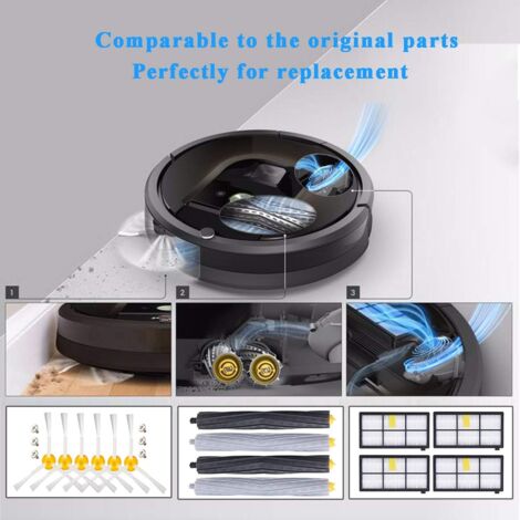 Accessoires pour rechange iRobot Roomba 800 900 Remplaçant kit d'accessoires pour iRobot Roomba série 800 850 851 860 865 866 870 871 876 880 885 886 890 891 896 900 960 966 980 990