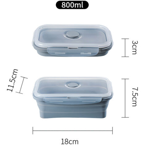 Étudiant Silicone Lunch Box Silicone Pliable, Lunch Box Conteneur De Stockage Des Aliments