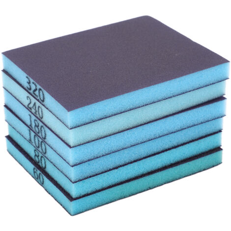 Lot De 6 éponges Abrasives Double Face Résistantes à L'usure, Grain 60 320 Pour Le Polissage Des Meubles 85443474
