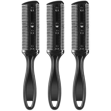 Kit 3 Peignes Professionnels - Peigne Double Face, Queue De Rat, Brosse Démêlante, Pour Salon Ou Maison, Rose